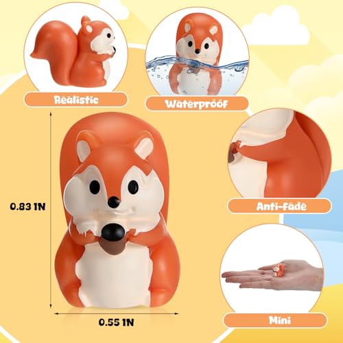 Threehoney 50 Pcs Mini Resin Animal, Miniature Figurines Bulk, Squirrel - style: Squirrel Style