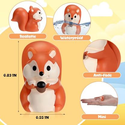 Threehoney 50 Pcs Mini Resin Animal, Miniature Figurines Bulk, Squirrel - style: Squirrel Style