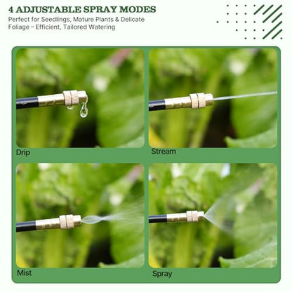 A ANLEOLIFE 50FT Drip Irrigation Kit for Patio, Potted Plants, 360° Bendable Copper Nozzles, Quick-Connect 1/4" Tubing for Container Gardens, Micro Drip with Adjustable Water Flow (Timer Not Included) - style: 50FT Drip Kit