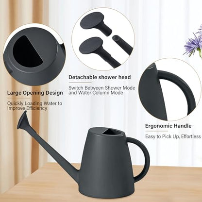 Plastic Watering Can - for Home Plant Garden - 1/2 Gallon - Grey - color: Gray