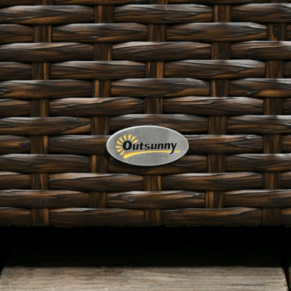 Outsunny 113 Gallon Deck Box Rattan Outdoor Storage Box Brown