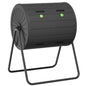 EasyUp Dual Chamber Tumbling Composter, 43 Gallon Outdoor Tumbling Composter, Rotating Design with Renovate Doors and Steel Frame(Black) - color: Black