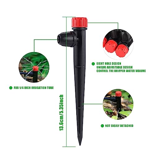 25 Pcs 360° Adjustable Drip Irrigation Spray Emitters - style: 25pcs-Red Drip