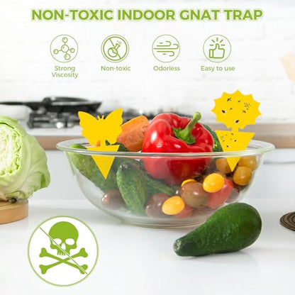 Fruit Fly Traps Indoor Fungus Gnat Trap Outdoor Yellow Sticky Traps 36pack