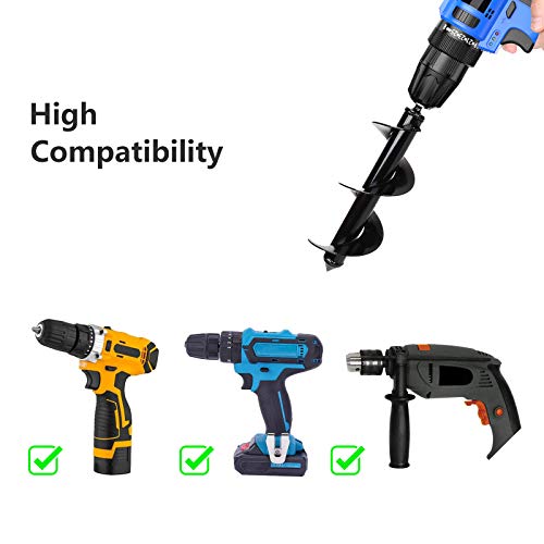 Bulb Planter Tool,Auger Drill Bit for Planting 3.15x8.66 Inch Suitable for 3/8”Hex Drive Drill - size: 3.15”x 8.66”