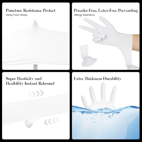 Kids Disposable Gloves, 5-Mil Safe White Nitrile, Small, 50Ct - color: White of 50pcs, size: Small