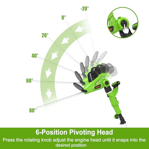 GARCARE 2 in 1 Electric Pole Hedge Trimmer Corded 18 inch Blade 4.8Amp 600W - size: 2 in 1 - 18 inch