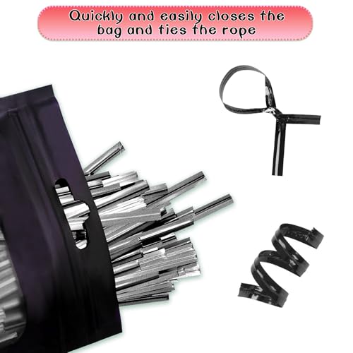 4 Inches Twist Ties for Bags,800pcs Bread Ties for Plastic Bags,Black Twist Ties,Twisty Ties for Candy Bags, Coffee Bags, Snacks, Cake Pops, Party Supplies - color: Black