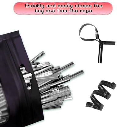 4 Inches Twist Ties for Bags,800pcs Bread Ties for Plastic Bags,Black Twist Ties,Twisty Ties for Candy Bags, Coffee Bags, Snacks, Cake Pops, Party Supplies - color: Black
