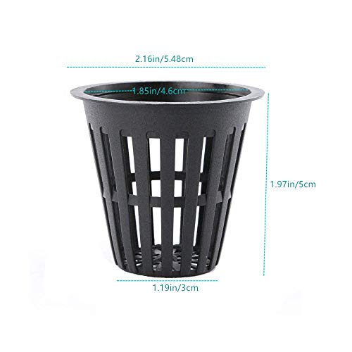 100PCS 2 Inch Garden Slotted Mesh Net Cups, Round Heavy Duty Net Cups Pots for, Hydroponics Slotted Mesh… - size: 2 inch Net Pots - 100 pack
