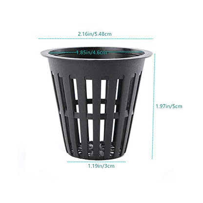 100PCS 2 Inch Garden Slotted Mesh Net Cups, Round Heavy Duty Net Cups Pots for, Hydroponics Slotted Mesh… - size: 2 inch Net Pots - 100 pack
