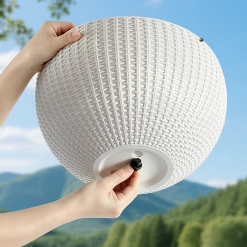 2 Pack 13.5" Self-Watering Hanging Baskets, White - color: White