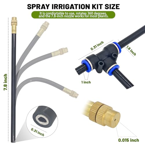 Thiswing 360° Adjustable Drip Irrigation System with 32 Nozzles - size: 100FT
