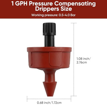 1 GPH Pressure Compensating Drippers for Drip Irrigation Kit, 30pcs - size: 30pcs 1 GPH