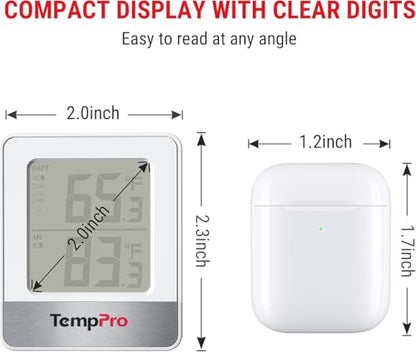 TempPro TempAir Indoor Outdoor Thermometer Wireless 500FT