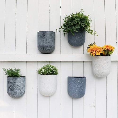 LA JOLIE MUSE Wall Planters for Indoor Plants, Hanging Flower Pots, 2 Pack - color: Gray