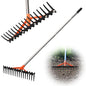 62 Inch Garden Rake with 17 Tempered Spring Steel Tines - style: Garden Rake