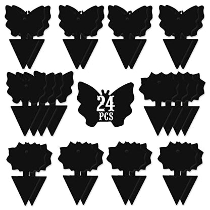 USKICH Sticky Trap Fruit Fly and Gnat Trap Sticky Bug Traps Fungus Traps for Indoor/Outdoor Insect Catcher for White Flies,Mosquitoes,Fungus Gnats,Lying Insects (24 Pcs Black) - size: 24 Pieces Black