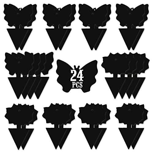 USKICH Sticky Trap Fruit Fly and Gnat Trap Sticky Bug Traps Fungus Traps for Indoor/Outdoor Insect Catcher for White Flies,Mosquitoes,Fungus Gnats,Lying Insects (24 Pcs Black) - size: 24 Pieces Black