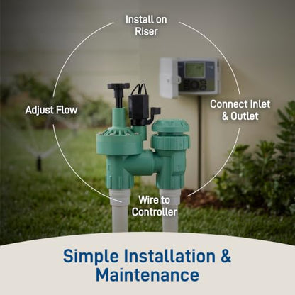 Orbit 57623 3/4" FPT 100 Series Anti-Siphon Automatic Sprinkler Valve with Flow Control (Pack of 2) - size: 2 Pack 3/4 Inch FPT 100 Series, style: 100-series