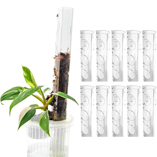 THICCLY V3 GrowPole Small 10 Pcs - Front Opening Plastic Moss Poles for Climbing Plants, D-Shaped Moss Pole for Monstera Plant Support Plant Climbing Pole, Plastic Plant Pole Support for Philodendron - size: V3 GrowPole Small 10 Pcs