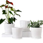 White 6 Inch Flower Pots for Plants,Ceramic Planter with Drainage Holes - color: White