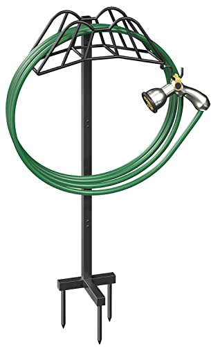 Wphold Garden Hose Holder Freestanding, Extra Thick Water Hose Stand, Heavy Duty Metal Garden Hose Storage,Garden Hose Reel, Water Hose Holders for Outside, Detachable Outdoor Hose Holder