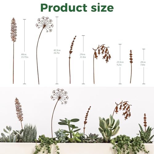 5-Pack Rust-Finish Wildflower Garden Stakes - style: Wildflower Mix Set