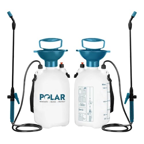 Polar Garden Pressure Sprayer - 1.32 Gallons - Multipurpose Garden Sprayer - Adjustable Spray Nozzle - Extendable Wand Hose - Ergonomic Handle - Lockable Trigger Mechanism - 1.32 Gallons - size: 1 Count (Pack of 1)