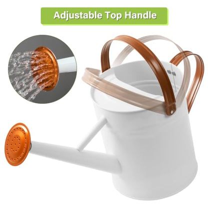 1 Gallon Watering Can for Outdoor&Indoor Plants，White - color: White