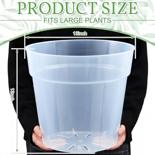 Vesici 6 Pcs 13 Inch Large Thickened Clear Nursery Pots - size: 13 Inch