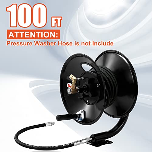 Tool Daily Pressure Washer Hose Reel 100FT x 3/8" / 150FT x 1/4" for Water - size: 100 FT