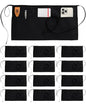Utopia Wear Server Waist Aprons 12 Pack with 3 Pockets for Men and Women - color: Black