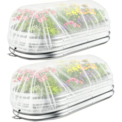 2PCS Garden Raised Bed Plant Shade Cloth,Non-Woven Sunshade Cover for 4×2FT