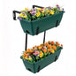 16.9 Inches Deck Railings Planter Box, 2Pcs Hanging Flower Pots, Green - color: Black Green