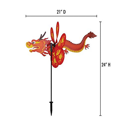 In the Breeze 2689 12 Inch Dragon Wind Colorful Spinner for Your Yard and Garden - style: Dragon