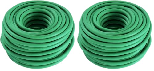 Soft Plant Ties, Garden Ties TPR Flexible Durable Heavy Duty Twist Wire for Twine Tomato Branches Vines and Tying Up Cable Wires (Green) (50ft, 0.2in) (Pack of 2) - size: 50ft (Pack of 2)
