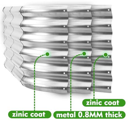 YSEJOMP 17" Tall 24" Diameter Round Raised Garden Bed Kits Outdoor Silver - color: Silver, size: 24 Dia X 16.5 inches