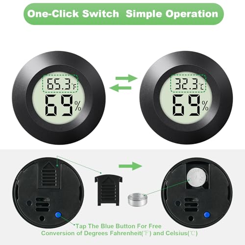 4-Pack Mini Hygrometer Thermometer Indoor Round Humidity Meter - color: 4 Pcs