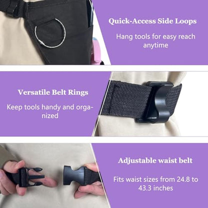 Cleaning Apron, Cleaning Caddy & Household Cleaning Storage Organizer Set - color: Black+black
