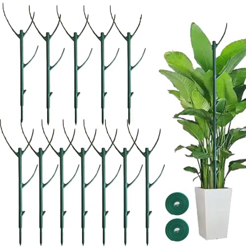 Yvpsi 12Pack Stackable Plant Support Stakes Twigs Plant Stakes for Indoor