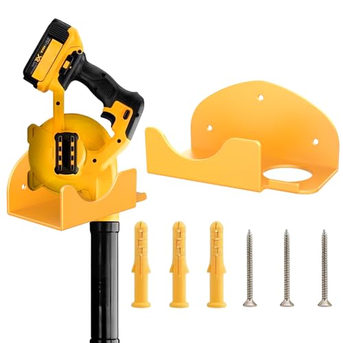 Leaf Blower Rack, Wall-Mounted Tool Hanger Compatible with DCE100B, Grass Trimmers, Hedge Trimmers & Garden Power Tools for Garage Organization,1 Pack - color: Yellow-1 Pack