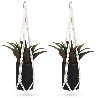 2Pcs 23" Short Macrame Plant Hanger, Short Macrame Plant Hangers