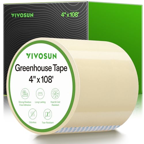 VIVOSUN Greenhouse Repair Tape, 6.3 mil 4" x 108' Heavy Duty Plastic Tape - size: 4”x108’