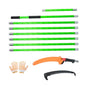 findmall 27ft Manual Pole Saw Extendable Tree Pruner Sharp Steel Blade - color: Green, size: 27ft