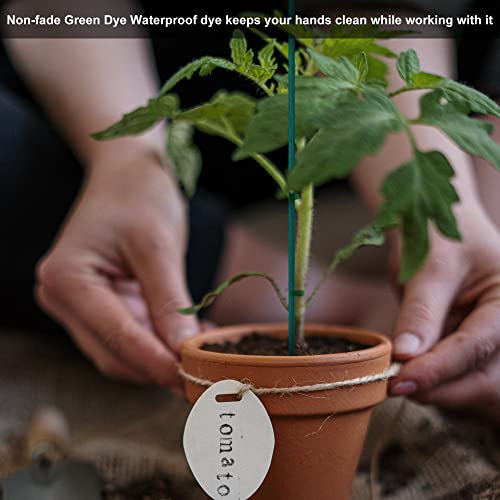 50 PCS 18” Wood Plant Stakes Garden Tomato Sticks Plant Stakes & Supports for Potted Plants, Comes with 100 pcs Green Twist tie