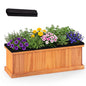 HAPPYGRILL Wood Raised Garden Bed with Drainage Holes & Liner - color: Orange, size: 28" x 10" x 10"