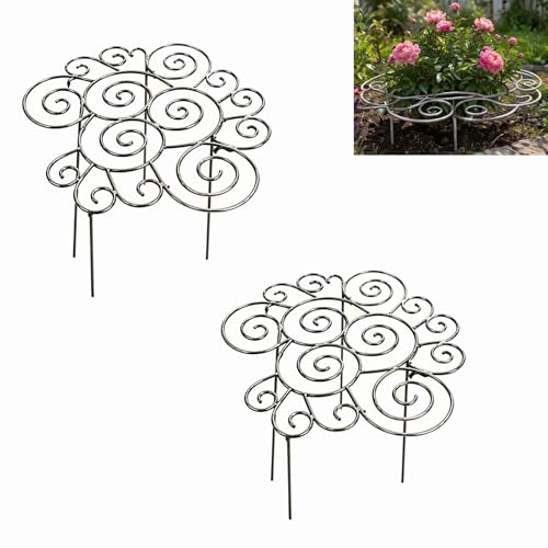 Metal Cloud-Shaped Plant Support Pole, Decorative Garden Bracket, Suitable for Climbing Plants, Peonies, Dahlias, and Other Flowers; Ideal for Decorating courtyards, lawns, and patios (2 Large) - size: 2 large