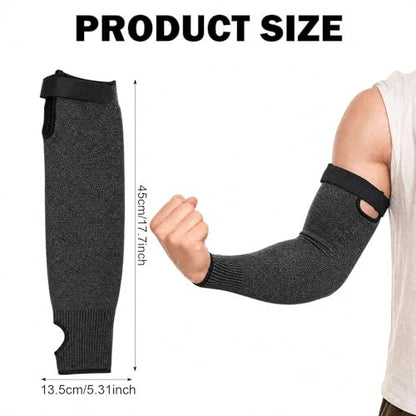Cut Resistant Arm Sleeves Protective Sleeves for Daily Gardening Farm Work - color: Black