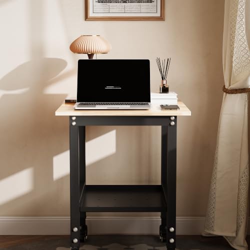 24" Adjustable Heavy Duty Workbench, 1200 LBS Capacity Rubber Wood Top Work Table for Garage, Workshop, Home & Commercial - size: 24 INCH/Double layer